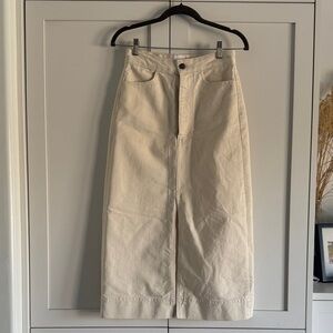 Goop G. Label Cream High-Waist Midi Skirt